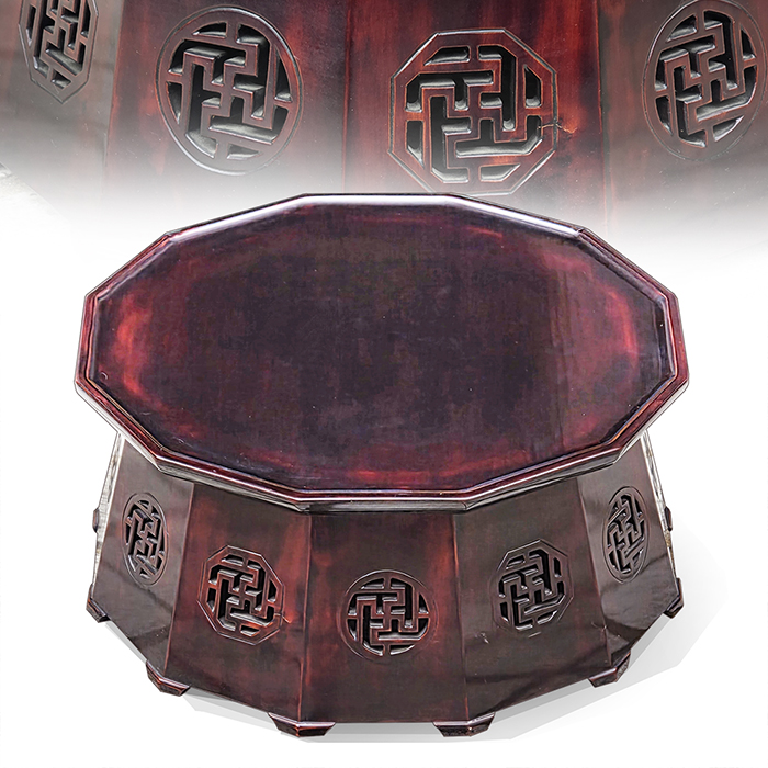 생옷칠 만자문투각 12각 다과상