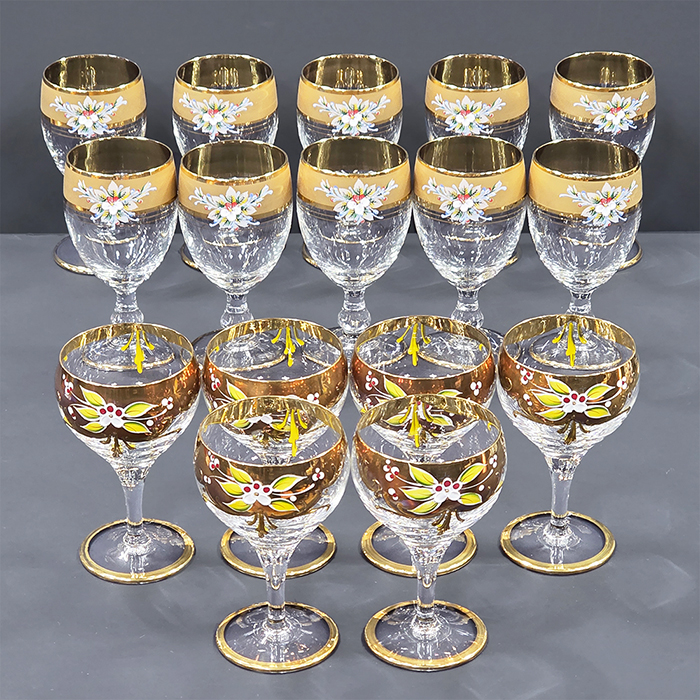 이태리 미놀티 골드글래스 와인잔세트(16P)