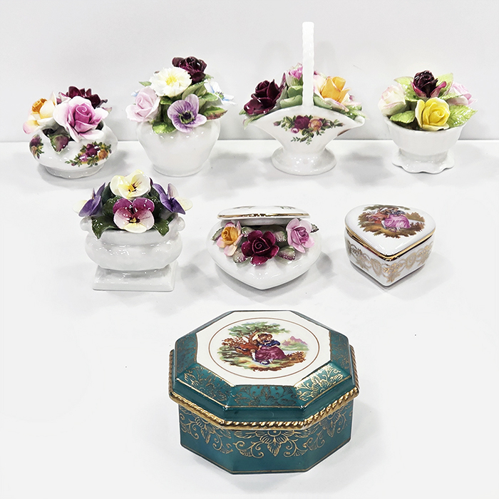 앤슬리,로얄알버트 꽃포지+유럽 도자기함세트