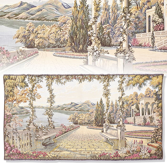 엔틱 타피스트리 원단(중세 호수 풍경) 193.5x100cm