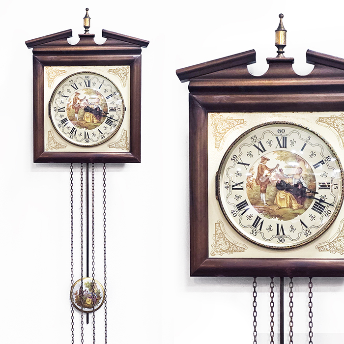 독일산 엔틱 명화 전자식 벽시계