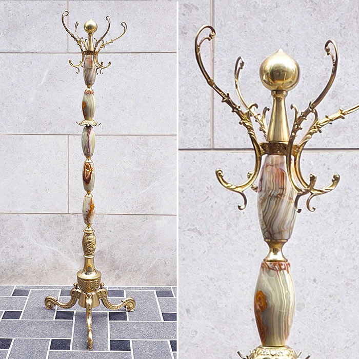 이태리 금동조각 오닉스 옷걸이