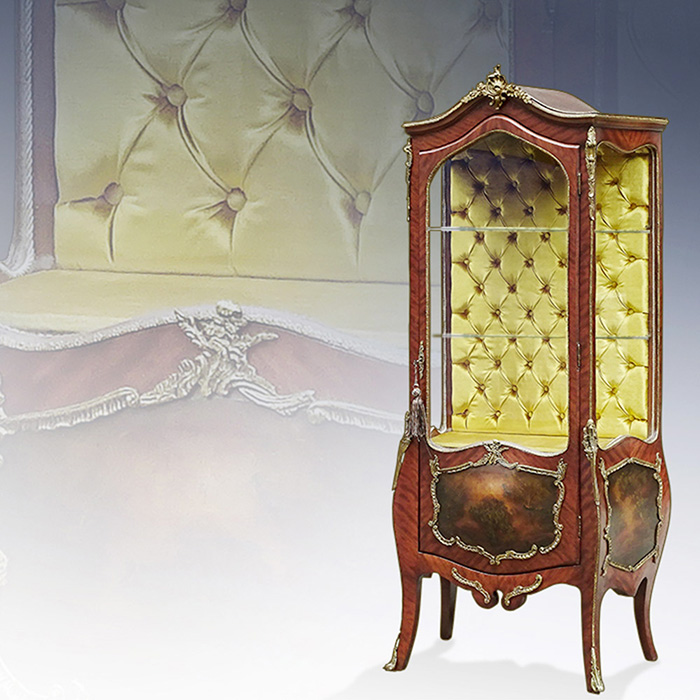 최고급 프랑스 앤틱 버튼백 명화 장식장(조명등)