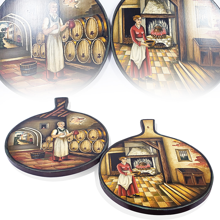 이태리 예술가 R.시모네토 핸드메이드 원목 도마액자