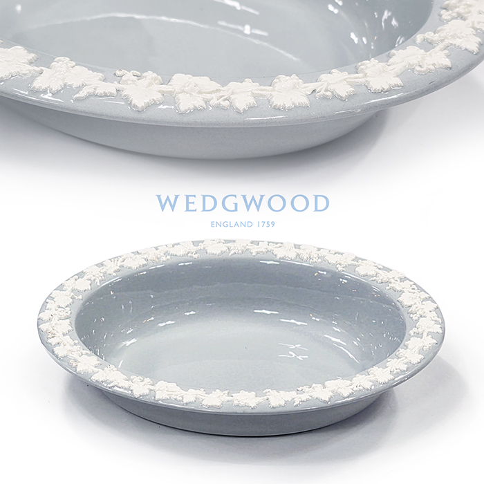 영국 웨지우드 퀸즈웨어 크림 온 그레이 오발디쉬볼