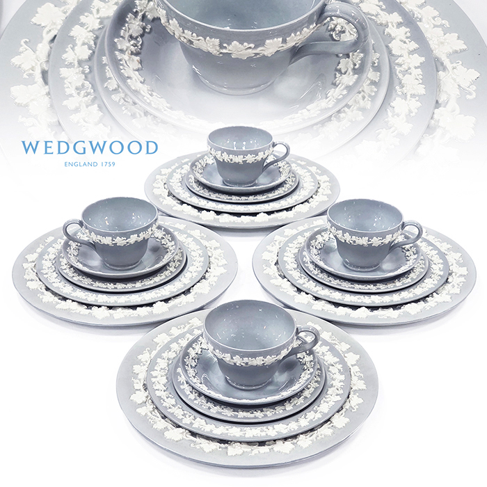 영국산 웨지우드 퀸즈웨어 크림 온 그레이 5P,세트