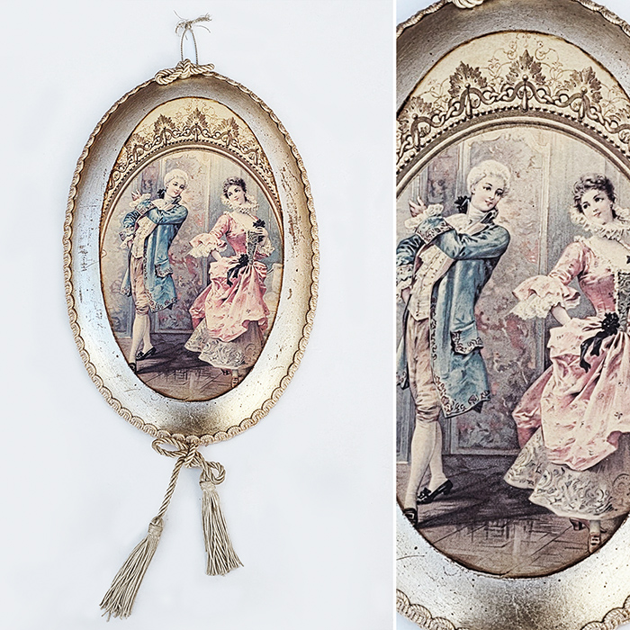 이태리산 오발 도자기 페인팅 명화액자