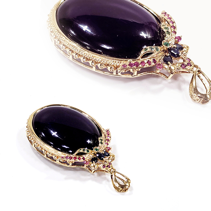 최고급 18K골드 다이아,수정,루비 펜던트