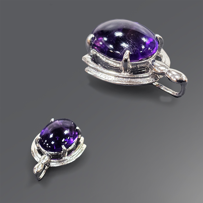 14K화이트골드 수정 펜던트