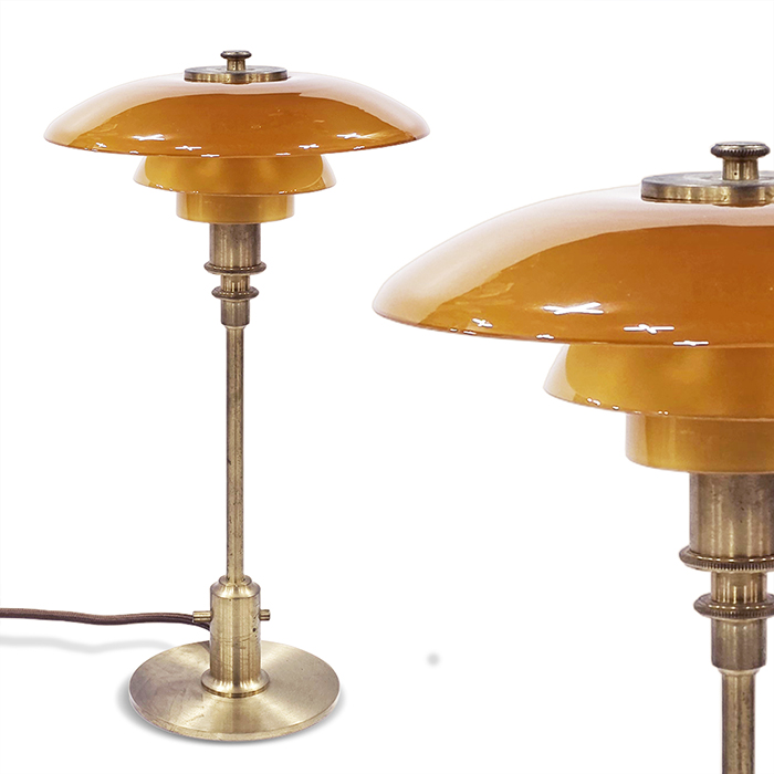 덴마크산 루이스풀센 황동 호박색 테이블램프