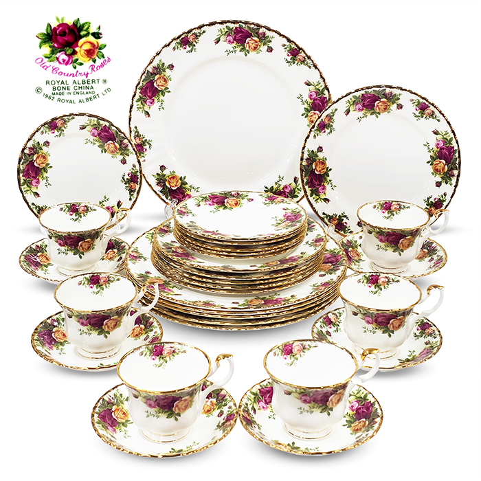 영국산 로얄알버트 올드컨트리로즈 6인그릇세트