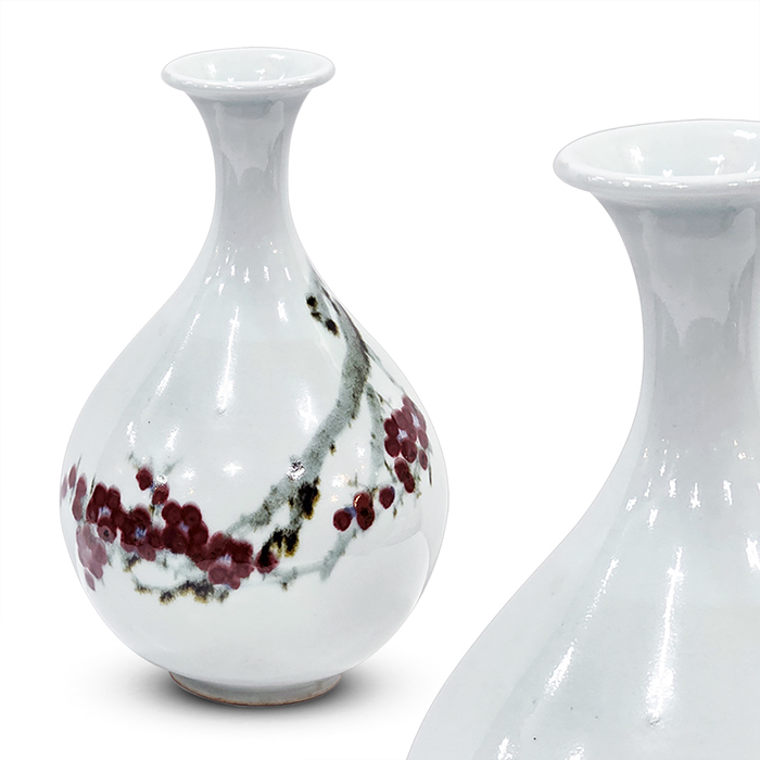 항산 임항택 매화 진사 화병(31.5cm)