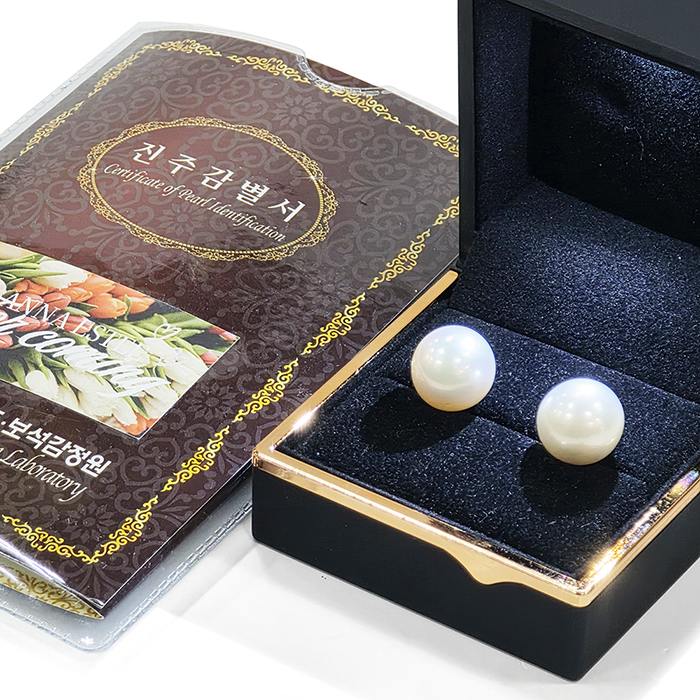 최고급 해수산 남양진주 14.5mm 14K골드 귀걸이(감별서포함)