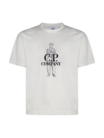 CP컴퍼니 25SS 저지 로고 반팔 티셔츠 18CMTS288A 006057O 103