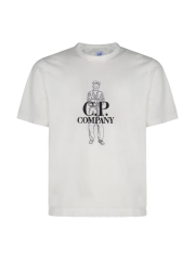 CP컴퍼니 25SS 저지 로고 반팔 티셔츠 18CMTS288A 006057O 103