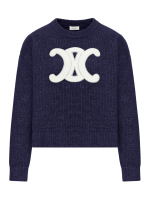 셀린느 25FW 여성 트리옹프 네이비 리브 울 니트 스웨터 RY0GS423P 07MR