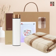 [단체주문용]포근한 선물세트 A(BASIC-무릎담요,텀블러,핫팩) 20개이상 주문가능 단체선물 전도용품