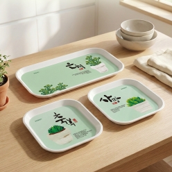 축복을담다 다용도쟁반3p세트(그린-화분) 주방 인테리어 간식 트레이 접시(10%할인)