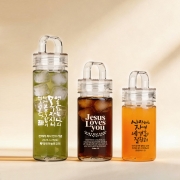 [단체용]글로리 투명손잡이 에코젠 보틀 300ml, 350ml, 500ml 친환경 물병(50개이상 주문가능)