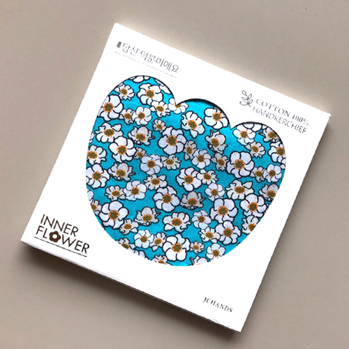 제이씨핸즈 이너플라워손수건 05_Flower of SkyBlue(10%할인)