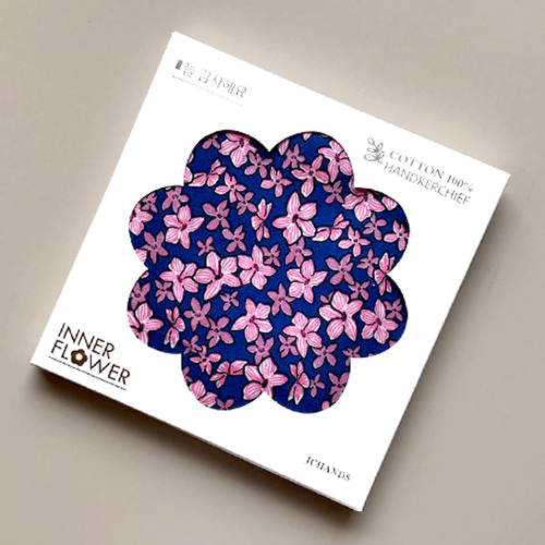 제이씨핸즈 이너플라워손수건 03_Flower of Navy(10%할인)