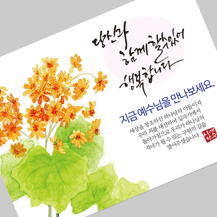 (10%할인)그레이스 엽서전도지_2-2 예수님을 만나보세요(앵초)