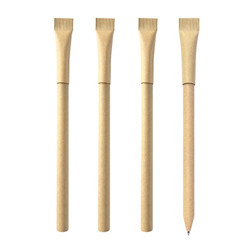 친환경 에코 재생지볼펜 (100개 이상주문가능) 부드러운 1.0mm 검정심 크라프트지 종지재질