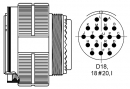 D38999/26WD18PA(Conn Circular PIN 18 POS Crimp ST Cable Mount 18 Terminal 1 Port)※ 보호 캡이 불포함 될 수 있으며 필요시 주문과 함께 연락 부탁드립니다.※ 25개 이상 주문 시 e-mail로 문의 바랍니다.(재고 소진 시 국내 생산 영업일 기준 10일)