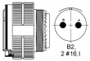 D38999/26WB2SN(RFI grounding plug 2pins(socket),Normal key)※ 보호 캡이 불포함 될 수 있으며 필요시 주문과 함께 연락 부탁드립니다.※ 25개 이상 주문 시 e-mail로 문의 바랍니다.(재고 소진 시 국내 생산 영업일 기준 10일)