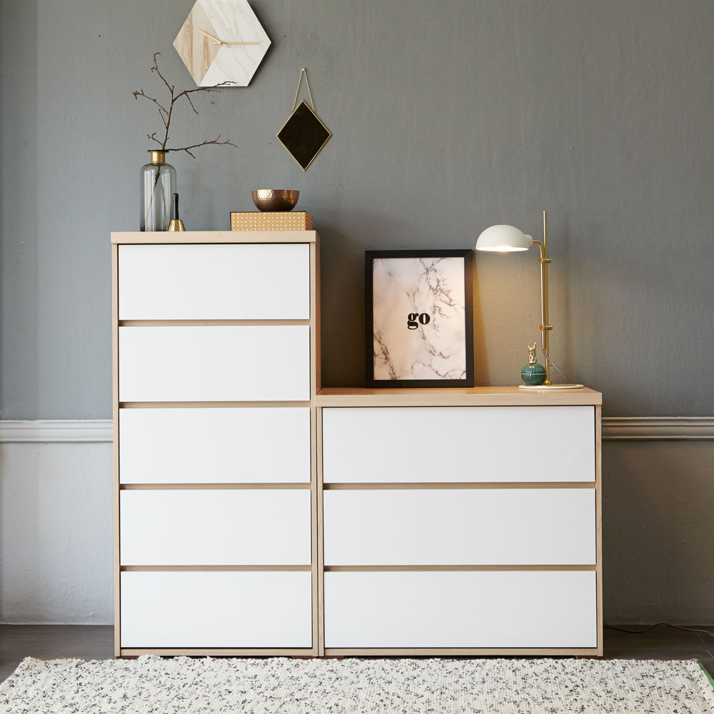 마리메종 글로시 서랍장 세트(600 5단+830 3단)