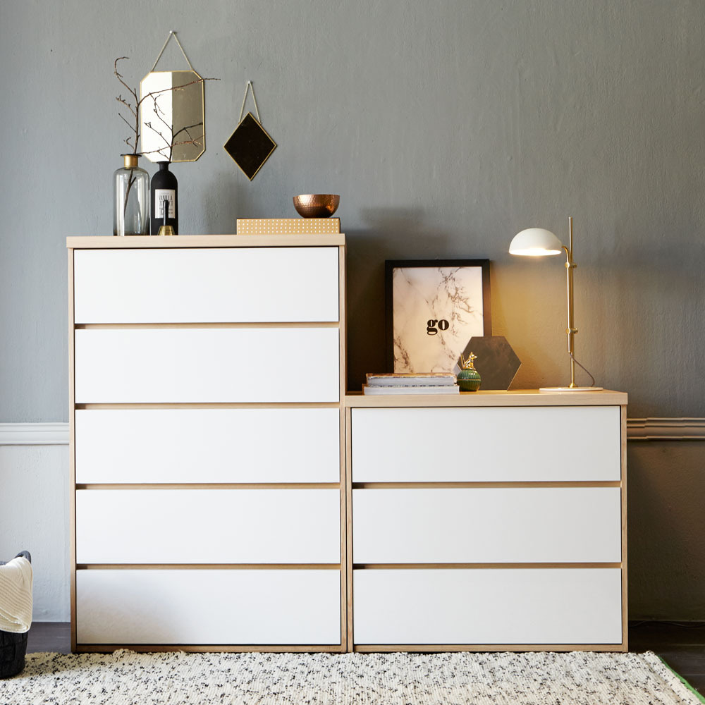 마리메종 글로시 서랍장 세트(830 5단+830 3단)