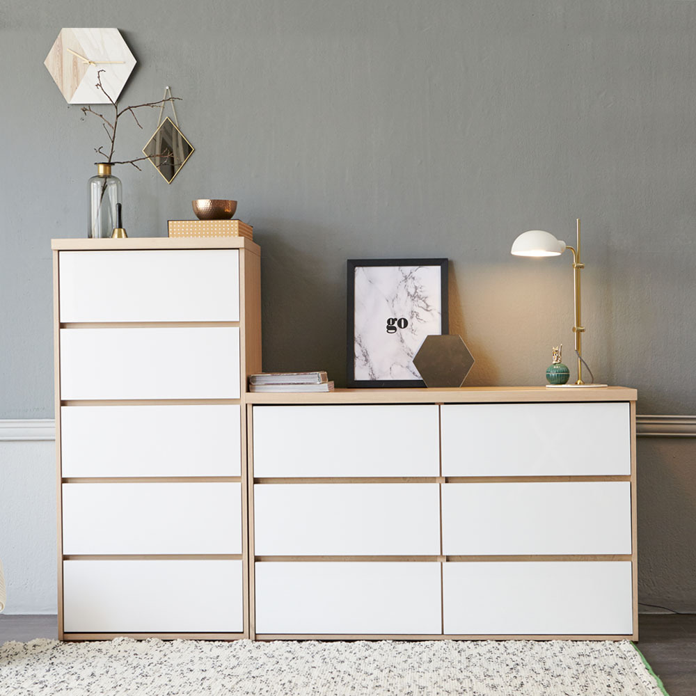 마리메종 글로시 서랍장 세트(600 5단+1200 3단)