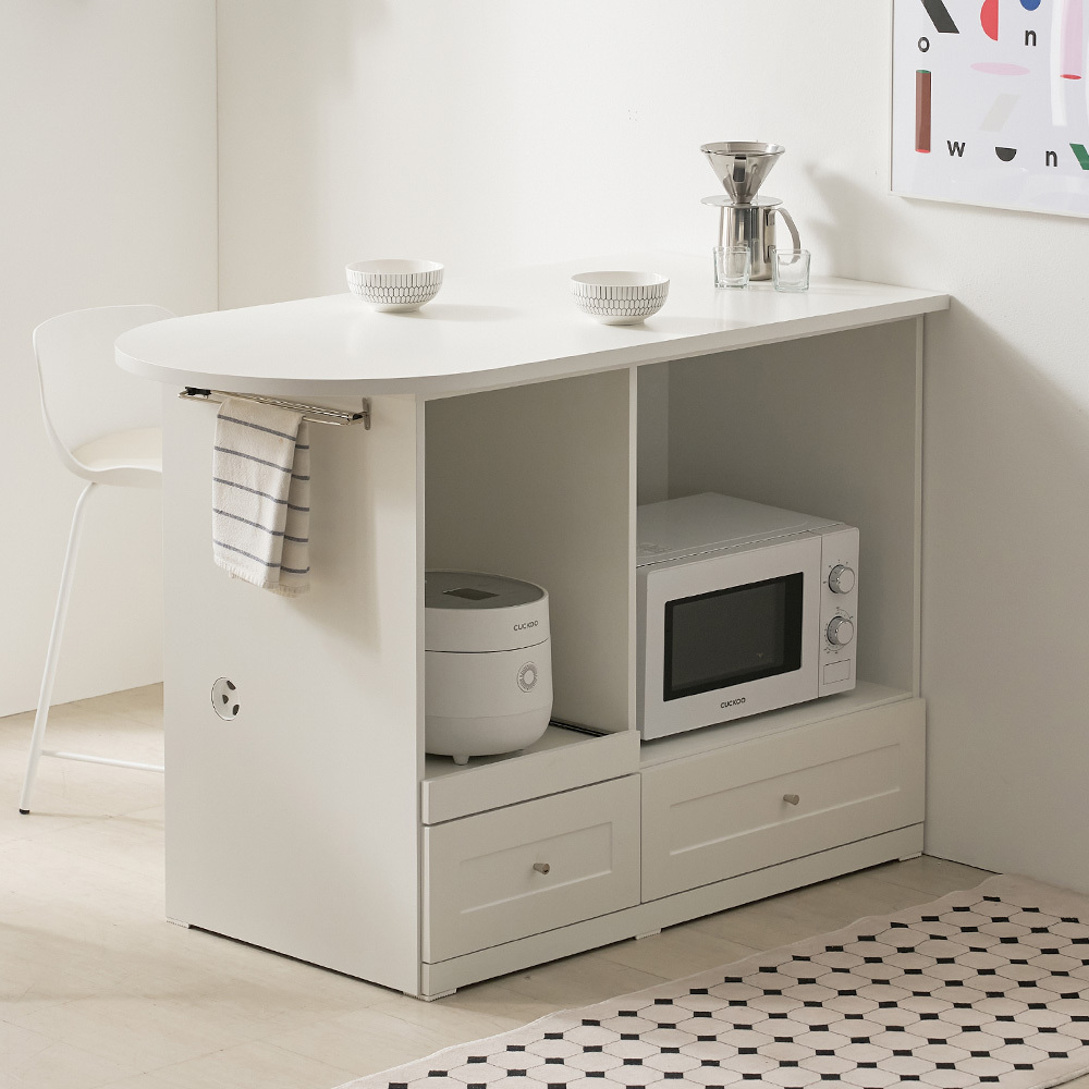 세리에 1200 라운드 아일랜드 홈바 렌지대 식탁테이블