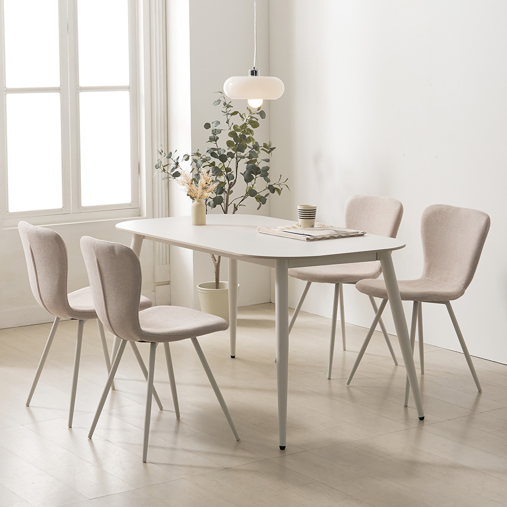 벨로 1400 4인 타원형 포세린 세라믹 식탁세트 A