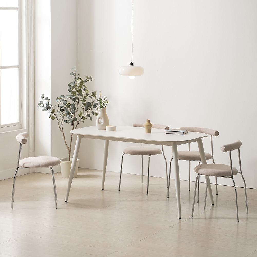 벨로 1400 4인 타원형 포세린 세라믹 식탁세트 B