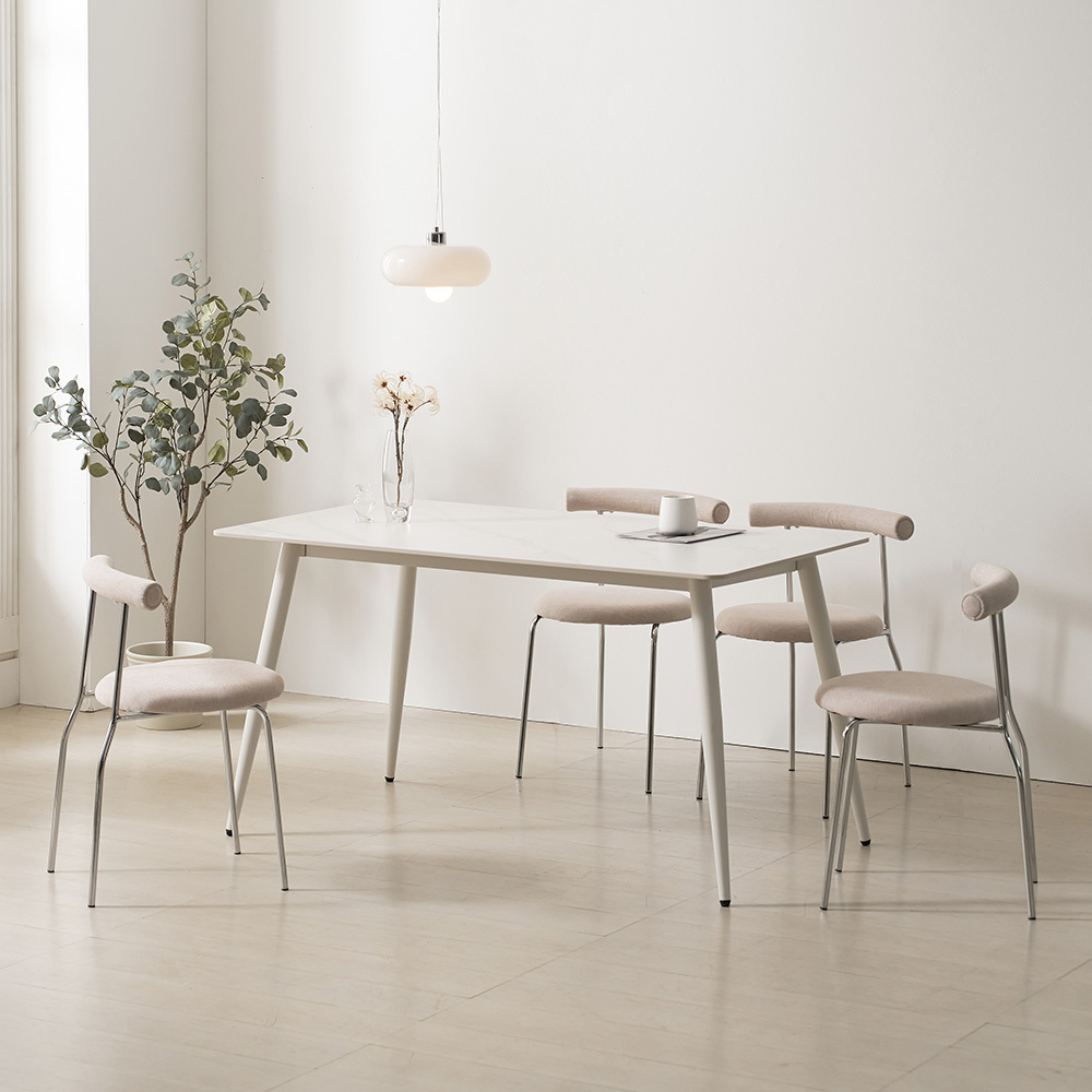 벨로 1400 4인 사각형 포세린 세라믹 식탁세트 B