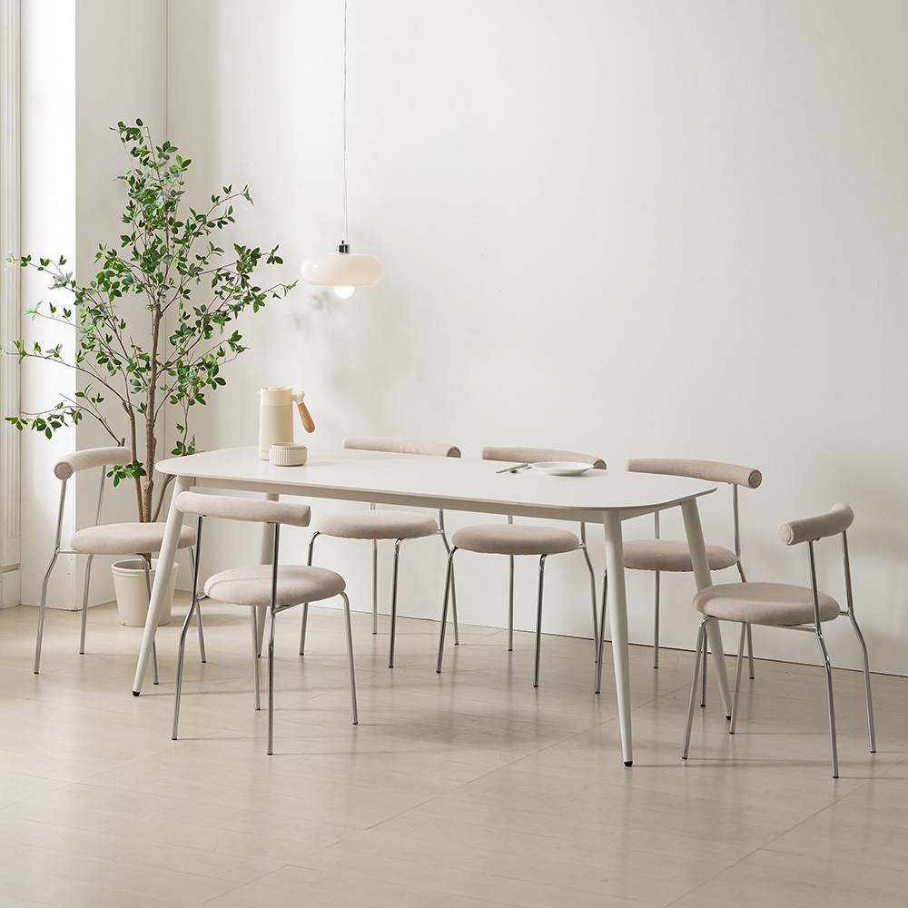 벨로 1800 6인 타원형 포세린 세라믹 식탁세트 B