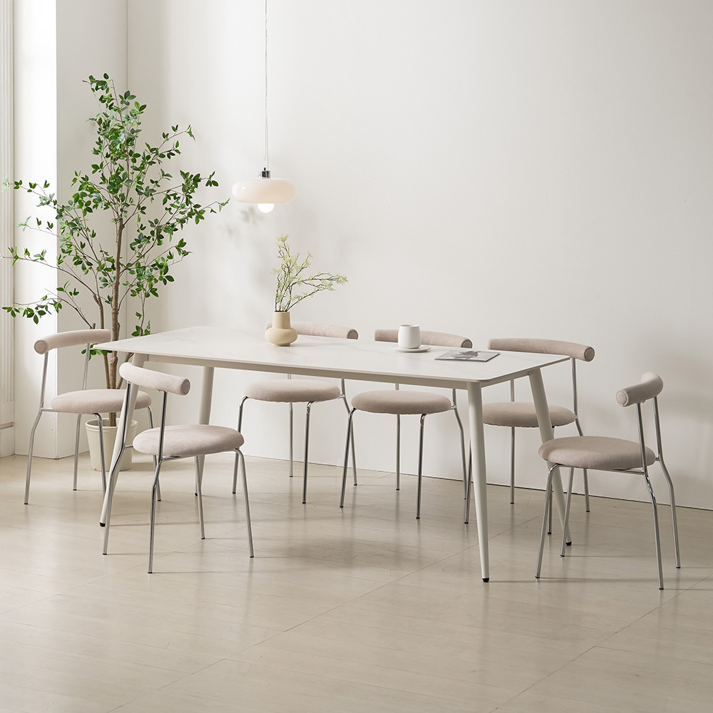 벨로 1800 6인 사각형 포세린 세라믹 식탁세트 B