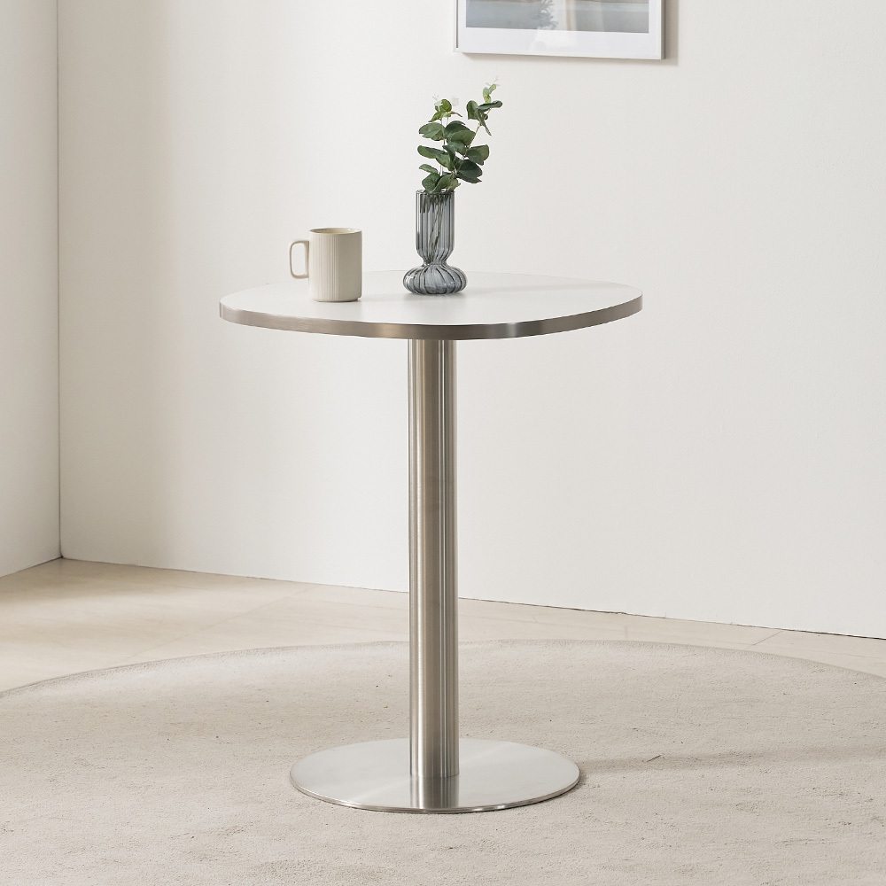 마테 600 모던 실버엣지 라운드사각 식탁 테이블