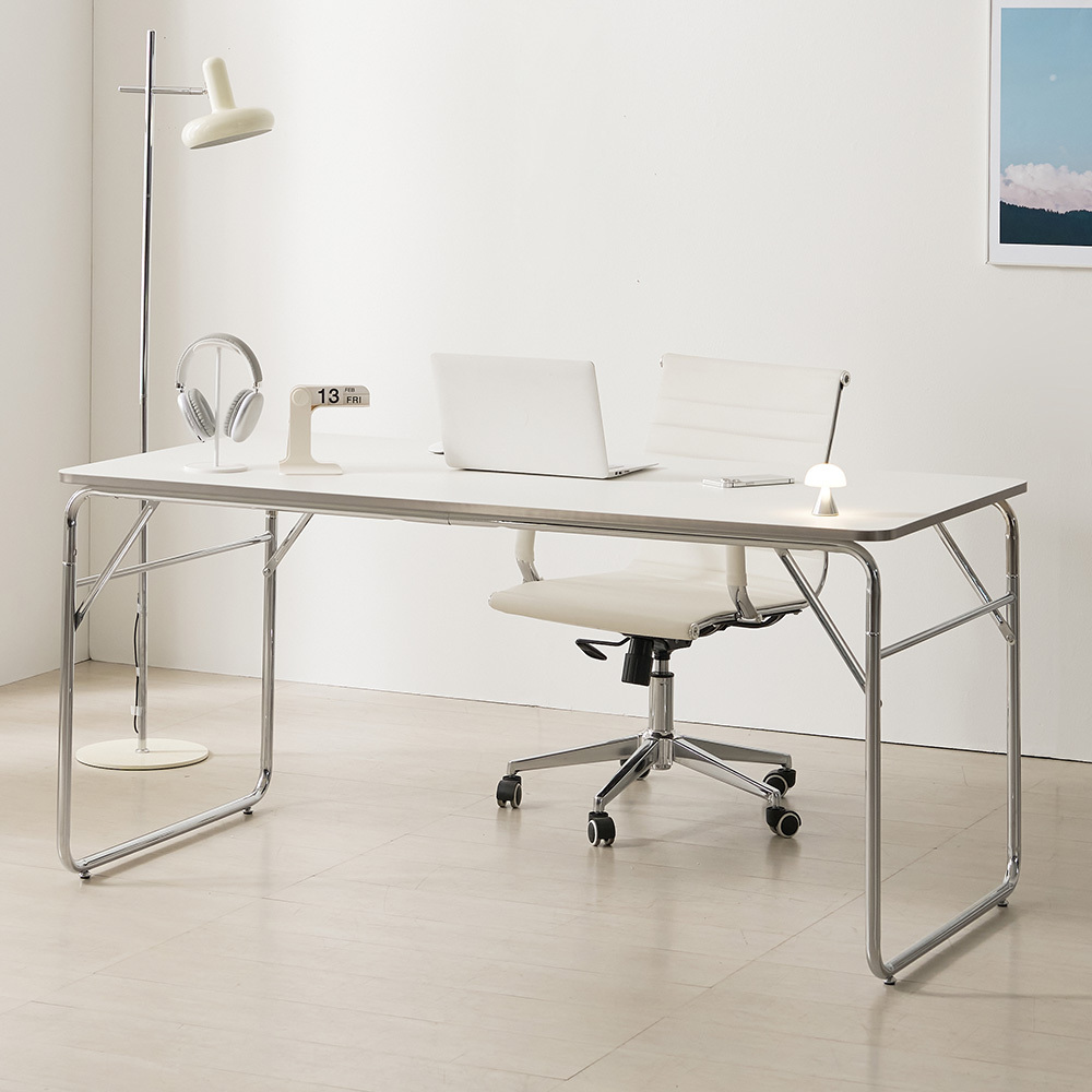 니케 크롬 모던 미드센추리 책상 테이블 1600