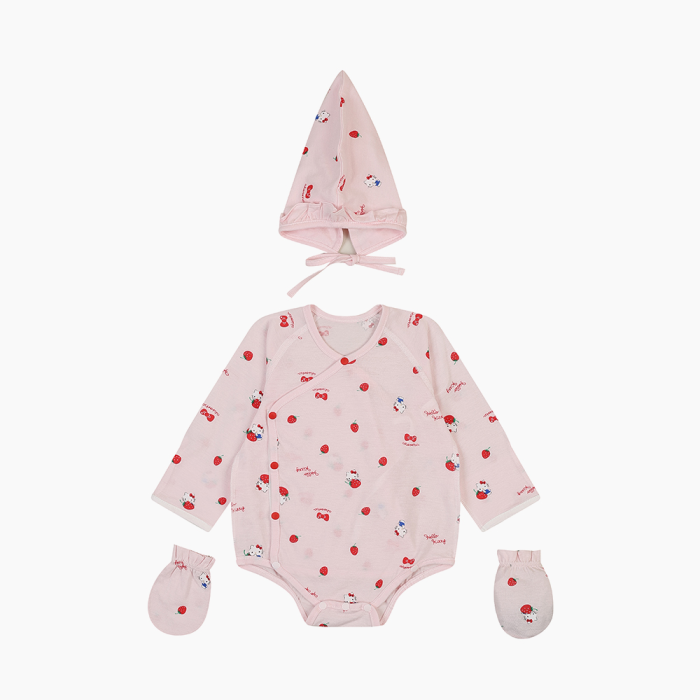 [압소바] 헬로키티배냇슈트(모자손싸개) A1A10150