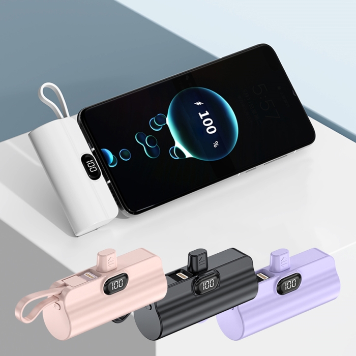 아우라 파워 보조배터리 5000mAh C타입with8핀 일체형 고속충전