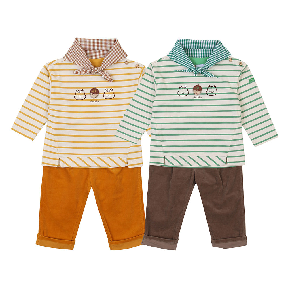 [압소바] 젠 스트라이프 스카프 상하 AX521206