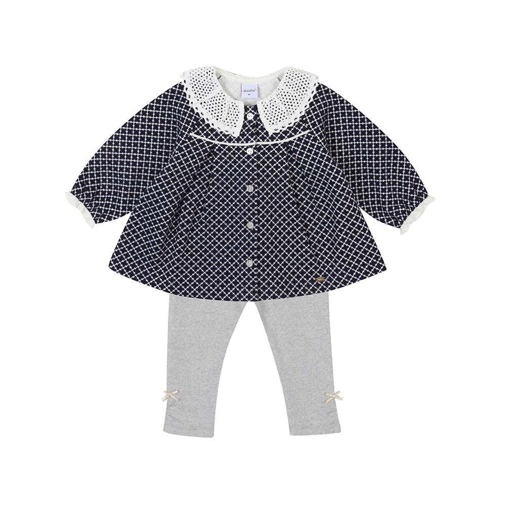 [압소바] 클리프 프릴카라 상하 AX721225