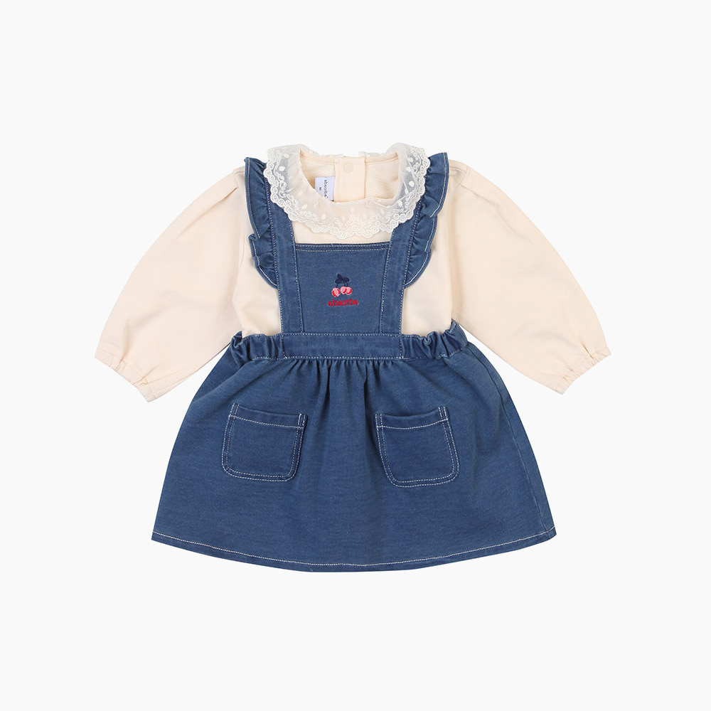 [압소바] 로미에 진 점퍼 스커트 SET AY125105