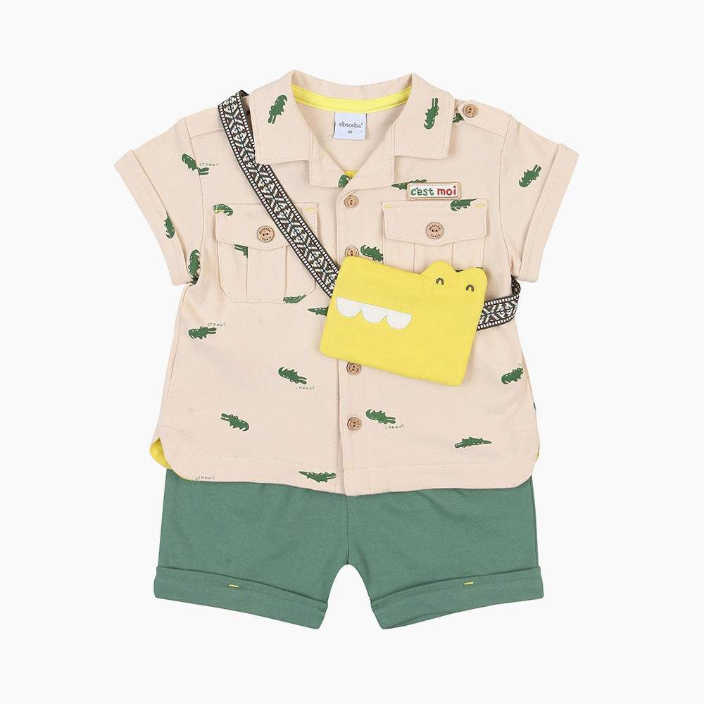 [압소바] 사파리 셔츠 상하(가방) AY321209