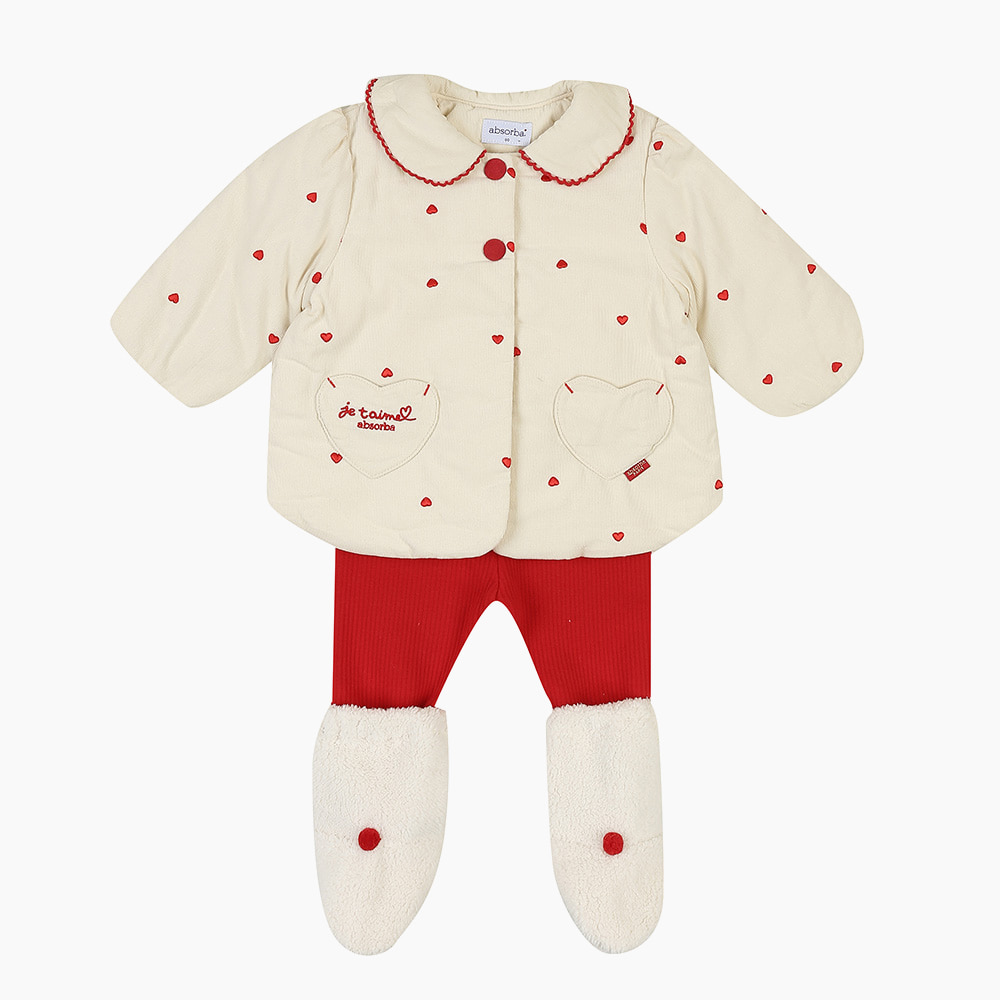 [압소바] 하트 패딩상하(풋워머) AY721219