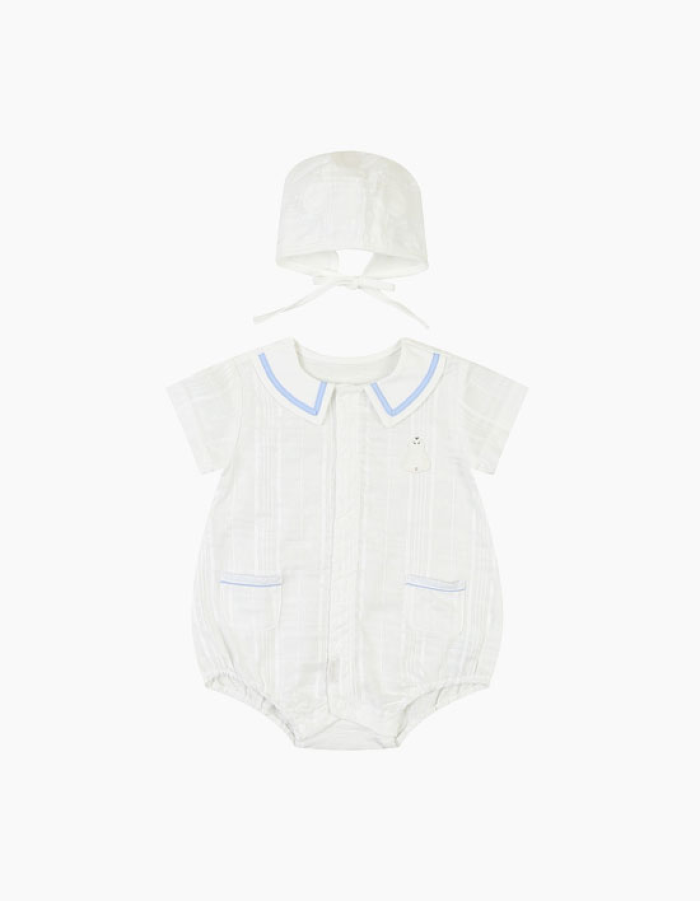 [압소바] 슈킨 거즈 반소 바디슈트(모자) AZ310646