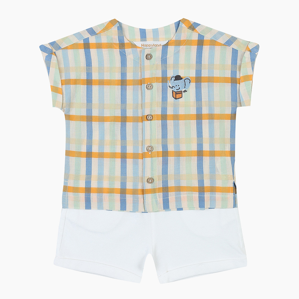 [해피랜드] 스위티 체크 셔츠 상하 HZ321216