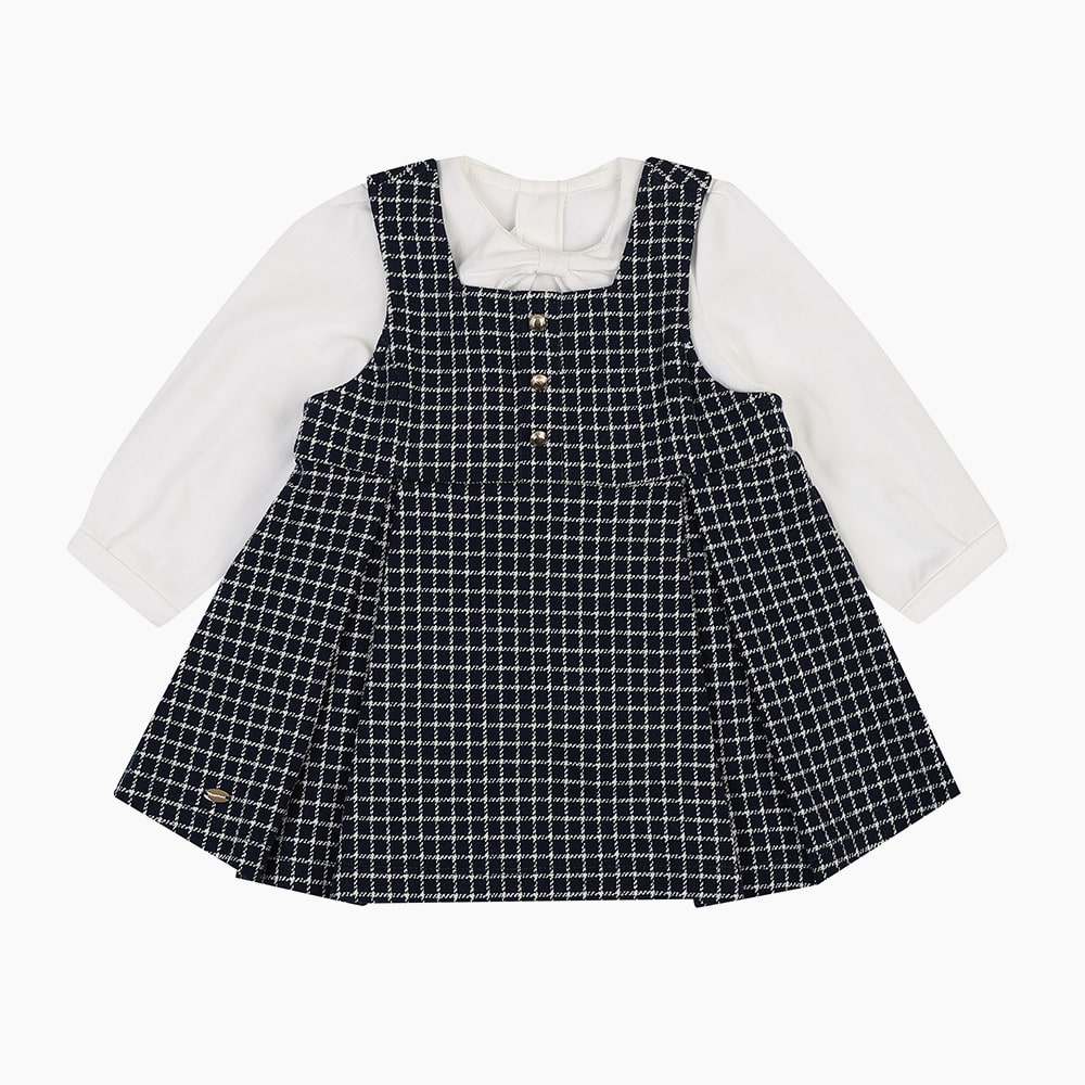 [해피랜드] 엠버 리본원피스 2PCS(블라우스) HZ725107